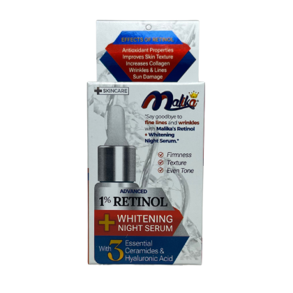 Malika 1% Retinol Whitening Night Serum - Advanced Formula!